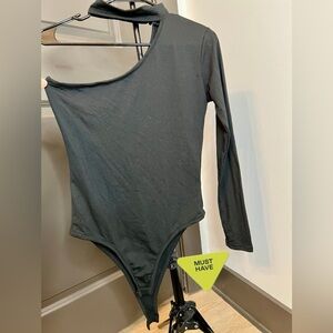 Black Long Sleeve Off Shoulder One Piece